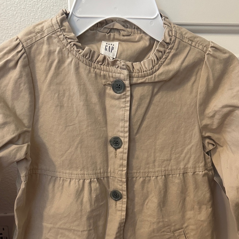 GAP Kids Tan Ruffle Collar Jacket - Picture 2 of 5